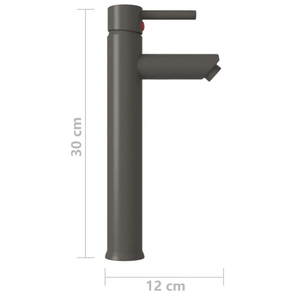 vidaXL blandingsbatteri til badeværelse 12x30 cm grå