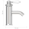 Miniatyrbillede 5 af 7: vidaXL vandhane til badeværelseshåndvask 130x180 mm kromfinish