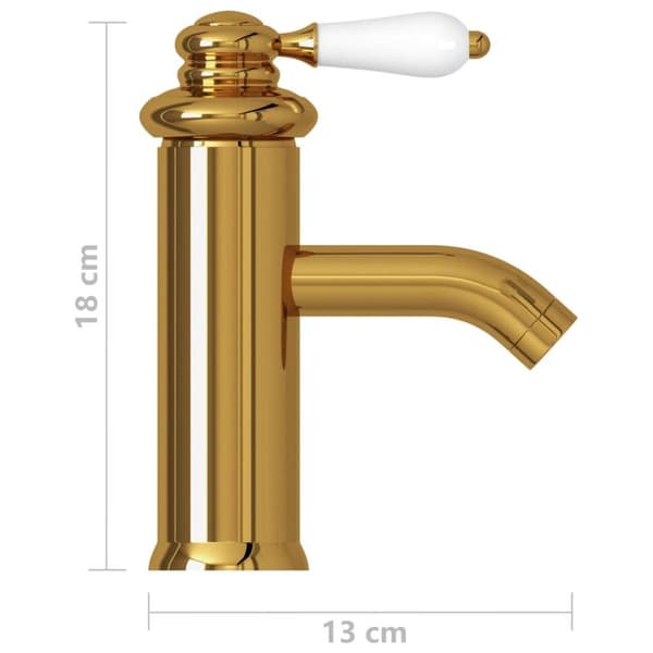 vidaXL vandhane til badeværelseshåndvask 130x180 mm guldfarvet