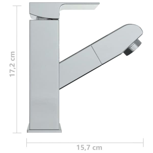 vidaXL Badekran med uttrekkbar funksjon og kromfinish 157x172 mm