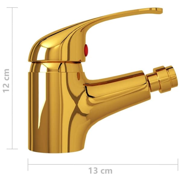 vidaXL blandingsbatteri til bidet 13x12 cm gylden
