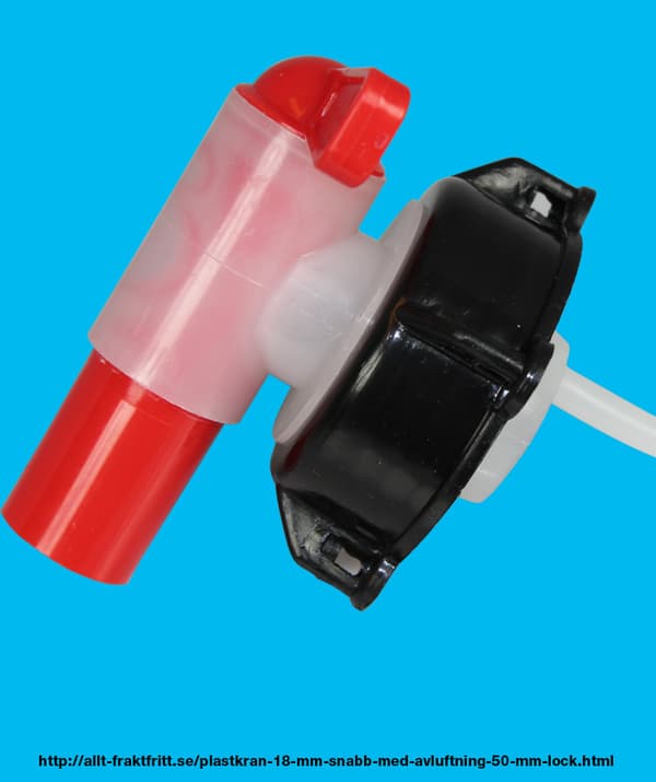 Plastkran 18 mm snabb med avluftning, 50 mm lock