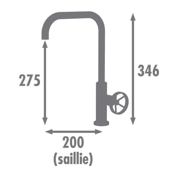 ROUSSEAU SINK MIXER INDUSTRIAL MOBILE SPOUT SVART