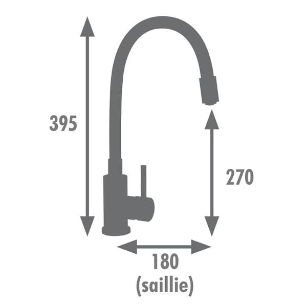 ROUSSEAU MIXER SINK ILO MEMORY FORM GRÅ