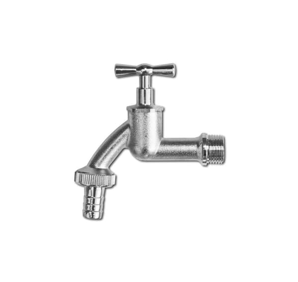 Kran 3/4", 1" hannuttak, adapter for 3/4" slange