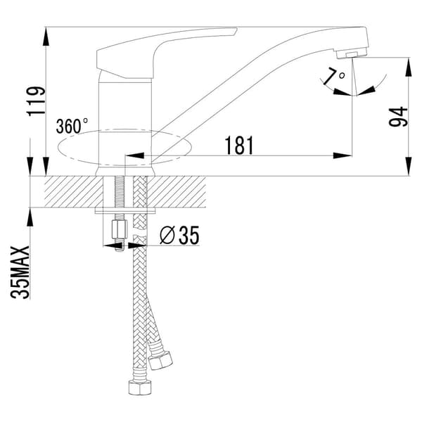 Køkkenhane med drejetud LEMARK LM1704C "SHAPE"