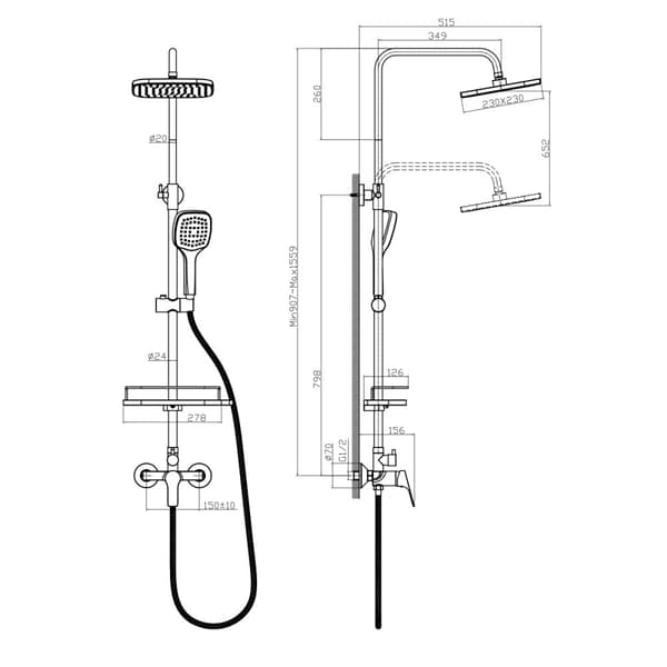 Brusesystem Rossinka RS29-45 "Tropisk regn"