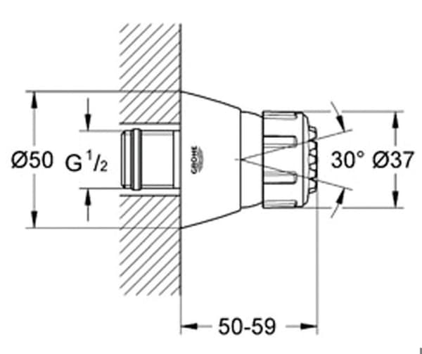 Sidodusch RELEXA 50 2 strålar - GROHE - 28286-000
