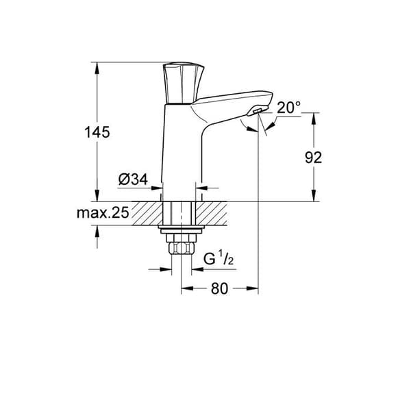 GROHE 20186001 Costa Enkelvätskeventil Silver