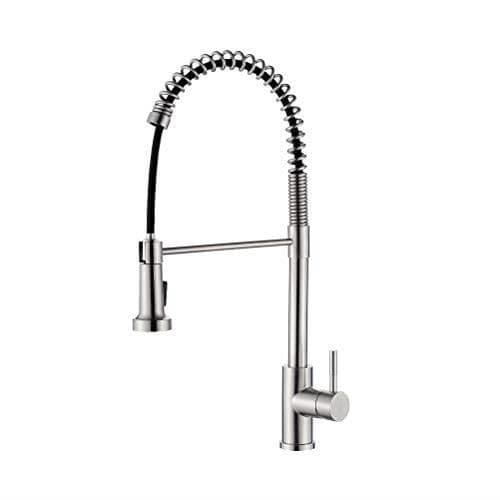 Ibergrif M22138 Köksblandare med utdragbar spray, diskbänksblandare, stål, grå M22138