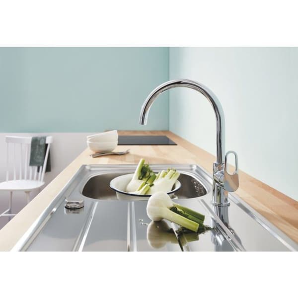 GROHE BauFlow Engrepps diskbänksblandare, krom (31538001)