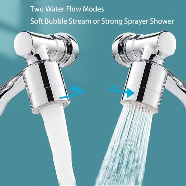 Universal Rotation Faucet Sprayer Head Dual Effluent Washbasin Kitchen Robot Arm Extension Faucets