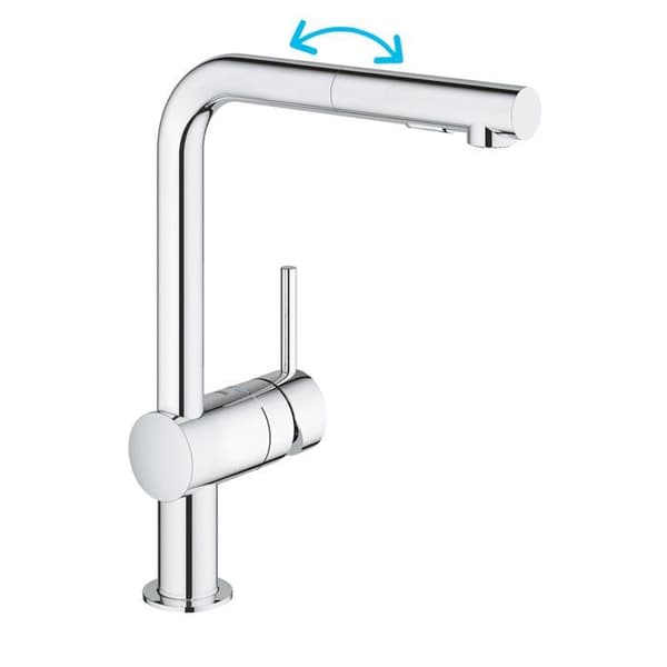 GROHE Minta 30274000 köksblandare i L-storlek - handduschpip - StarLight krom - SilkM - EasyDock