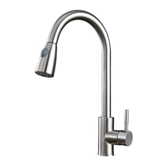 Kökskran utdragbar - 83 cm slang - krom