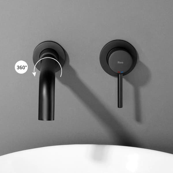 REA LUNGO SKJULT INSTALLATIONSBATTERI SORT LANG + BOKS