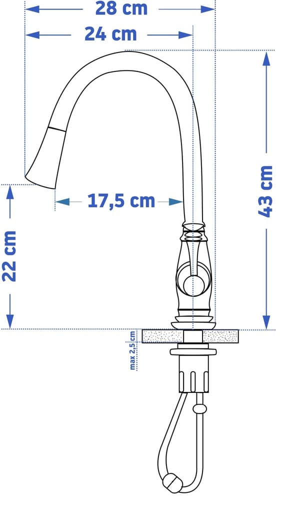 KØKKEN VANDHANE SALG DECO SORT ALDER