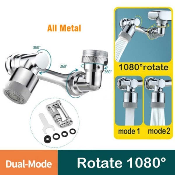 Munstycke till Kran – 1080° Roterande Kökskran Adapter Metall