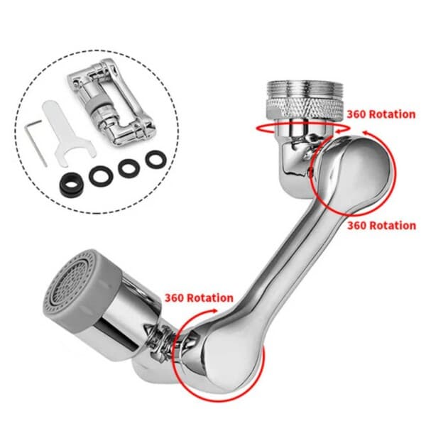 Munstycke till Kran – 1080° Roterande Kökskran Adapter Metall