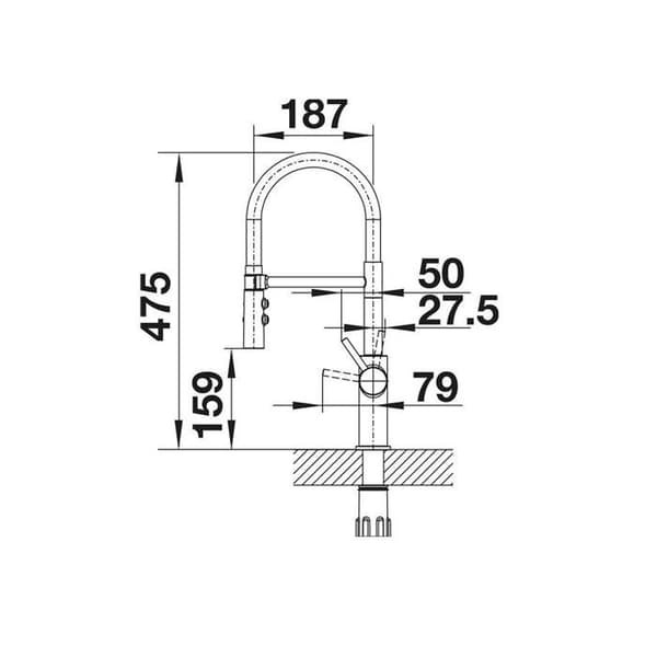Catris-S Flexo PVD UR Blandare - Blanco - Svängbar - Vit