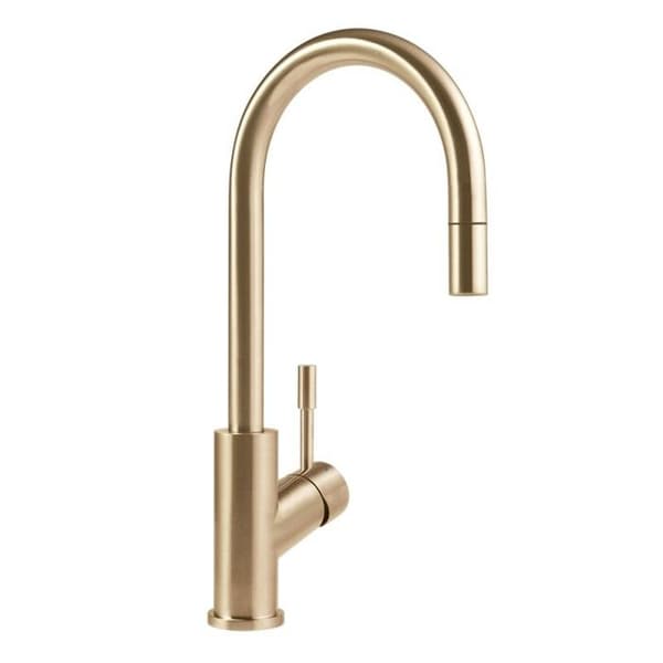 Köksblandare - Villeroy &amp; Boch - UMBRELLA FLEX - Matt guldrostfritt stål - Utdragbar dusch - 360° svängning