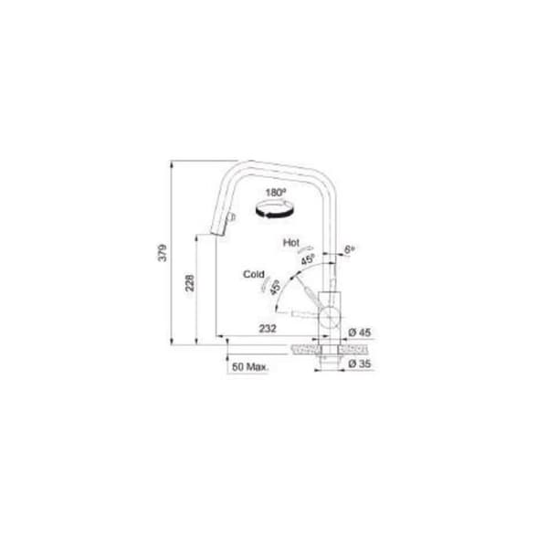 KUBUS BLANDARE ROSTFRI DUSCH - FRANKE - Hem &gt; Hem &gt; CODEP &gt; EDM &gt; VENTILER &gt; BLANDARDUSCH