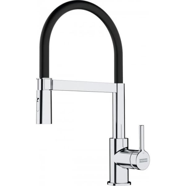Franke Lina FC 6087.031 Köksblandare, 205 x 410 mm, semiprofessionell med utdragbar spray, Krom-Svart (115.0626.085)