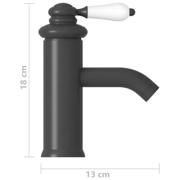 vandhane til badeværelseshåndvask 130x180 mm grå