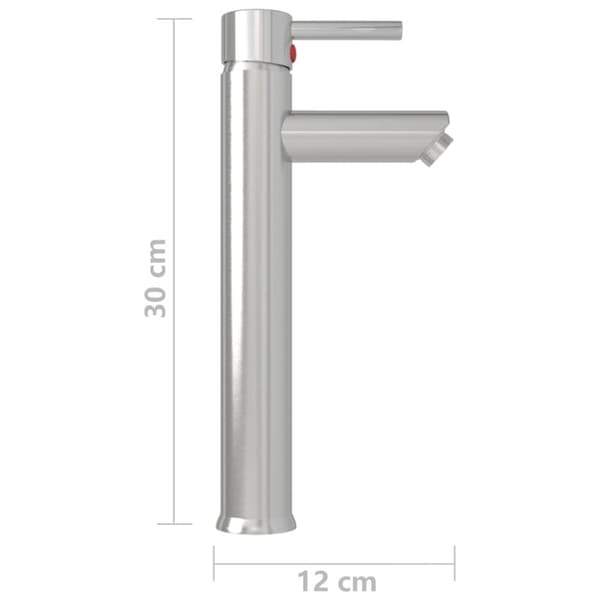 blandingsbatteri til badeværelse 12x30 cm sølvfarvet