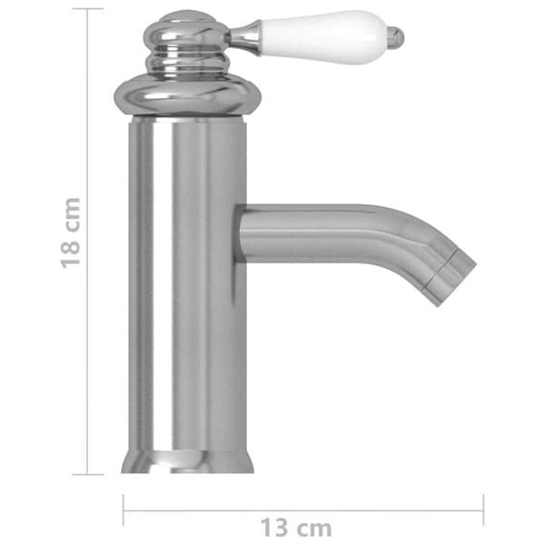 vandhane til badeværelseshåndvask 130x180 mm sølvfarvet