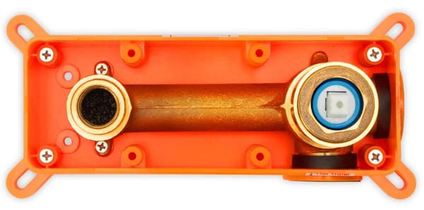 IND BYGGET HÅNDVASKBATTERI LUNGO LANG GULD BORSTET + KASSE