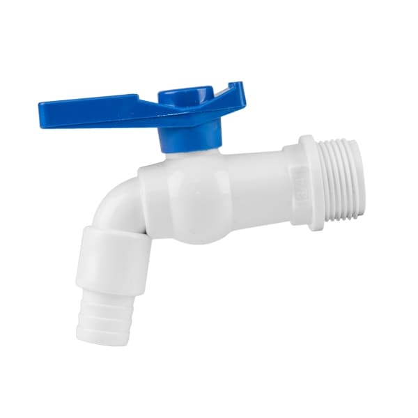 25 tuotteen paketti. PVC-hana, urostulo 3/4", letkun lähtö 1/2"