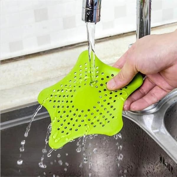 Silikon Badrumssil Hårsil Starfish Green Sink Filter