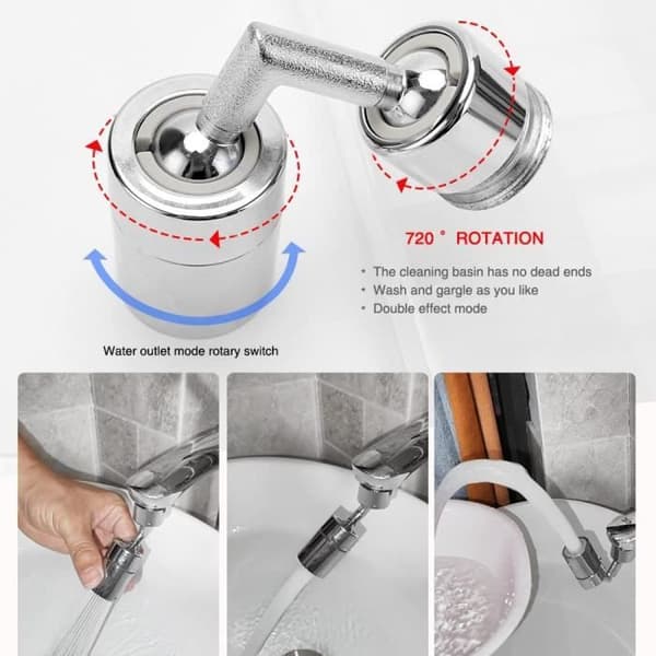 AJW-720° vridbar kranluftare Dubbelfunktion 2 lägen Justerbar kranmunstycksluftare för Robi luftare[167]