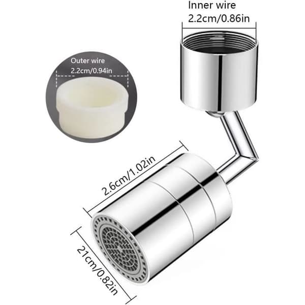 AJW-720° svängbar kranluftare ,Regerly 2st vidvinkelluftare 2 lägesfilter sprayskumadapter 22 [646]