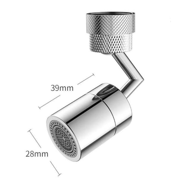 720° vridbar kranförlängning - Universal - Stänksäker - Silver och Vit