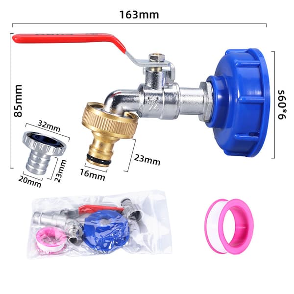 INF Vandhane med vandhaneadapter til IBC tank 3/4 Inch Alloy Faucet