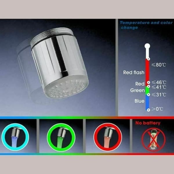 MAVURA handfat dusch » LED kran fixering belysning för kök badrum termisk sensor luftare fixering