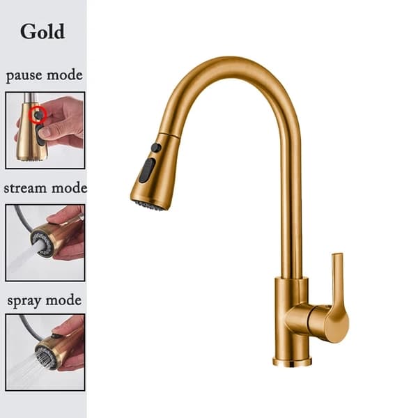 Køkkenarmatur, Udtrækkeligt Design, Nikkelbelægning, CF04021CP Chrome