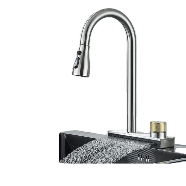 Køkkenarmatur, Fleksibel Udsugningsdyse, Sort Finish, Model A Sort Model A Nickel