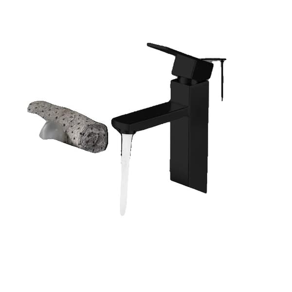 Vandhane, kommercielle centerhaner, sort kran, Rustfrit stål, DMFB-sort