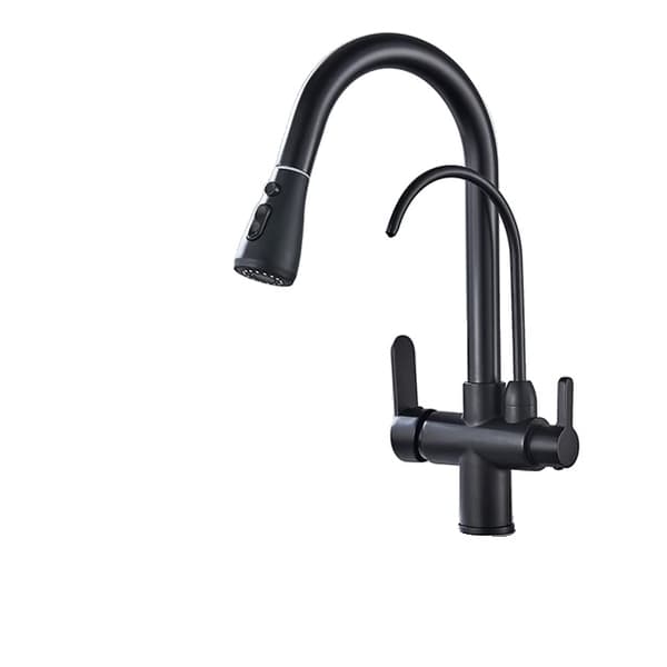 Køkkenarmatur, 360 graders rotation, rensning, Sort Gylden B Matte Black B