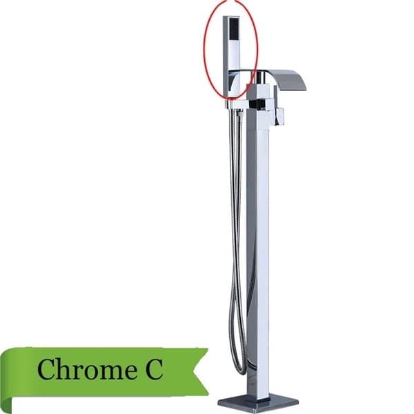 Kylpyammeen hana, vapaasti seisova muotoilu, musta vesiputousvaikutus, Chrome C