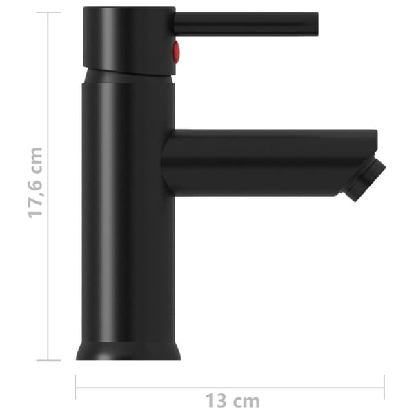 vidaXL vandhane til badeværelseshåndvask 130x176 mm sort - Vandhaner