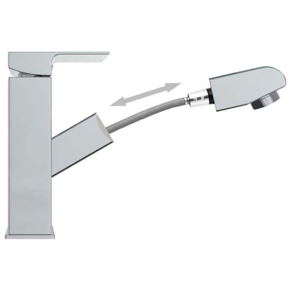 The Living Store vandhane m. udtræksfunktion til håndvask 157x172 mm kromfinish - Vandhaner