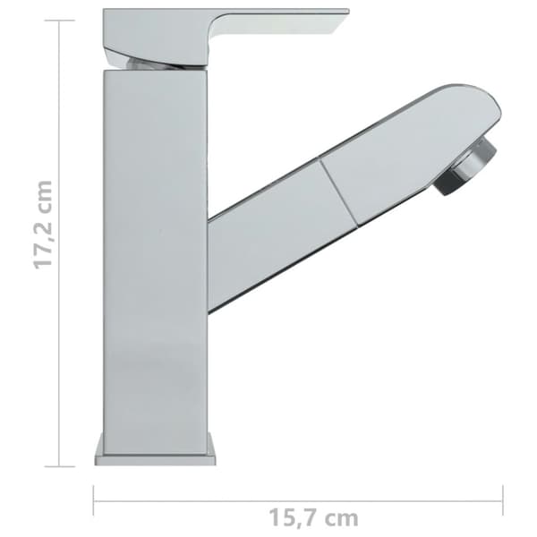 Vandhaner - Living vandhane m. udtræksfunktion til håndvask 157x172 mm kromfinish