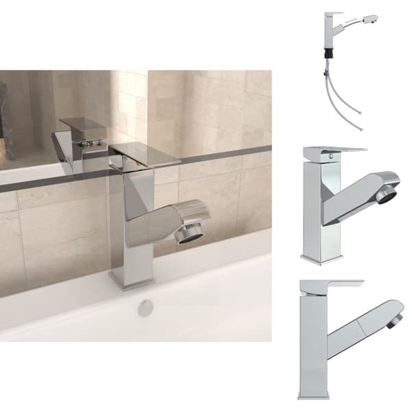 Vandhaner - Living vandhane m. udtræksfunktion til håndvask 157x172 mm kromfinish