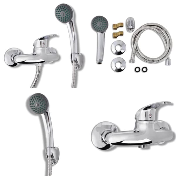 Blandingsbatteri til brusebad krom -  - Home & Living