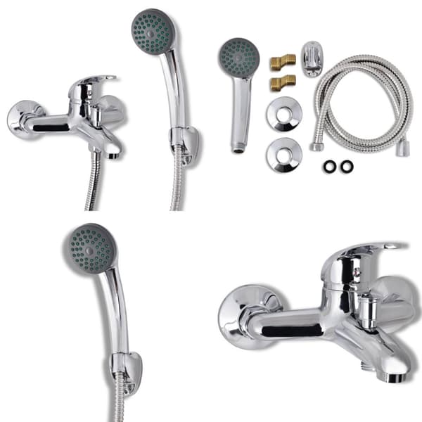 Blandingsbatteri til brusebad krom -  - Home & Living