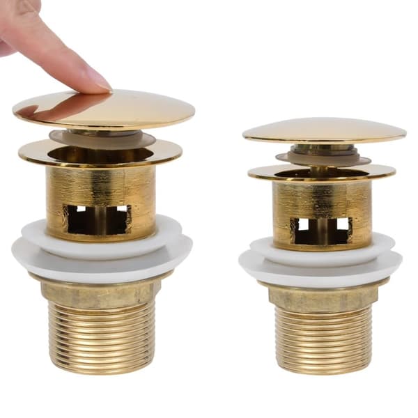 Pop-up bottenventil med överflödesfunktion guld 6,4x6,4x9,1 cm - Bottenventil - Bottenventiler - Home & Living