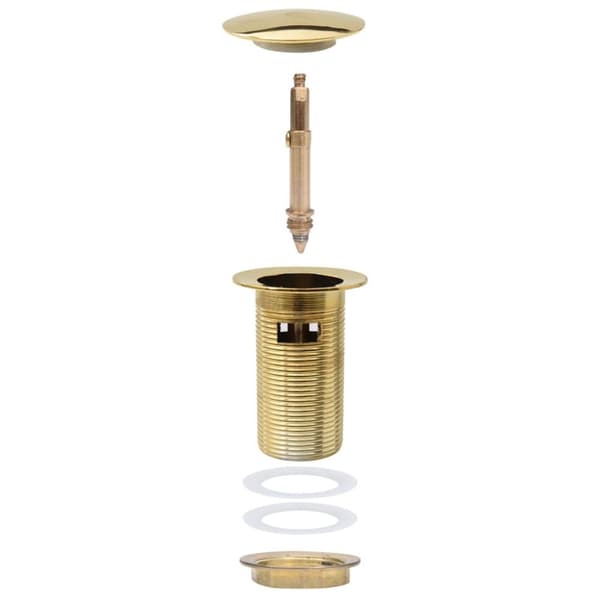 Pop-up bottenventil med överflödesfunktion guld 6,4x6,4x9,1 cm - Bottenventil - Bottenventiler - Home & Living